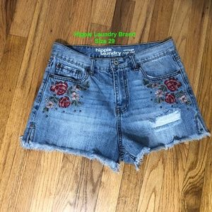Hippie Laundry High Rise Distressed Jean Shorts